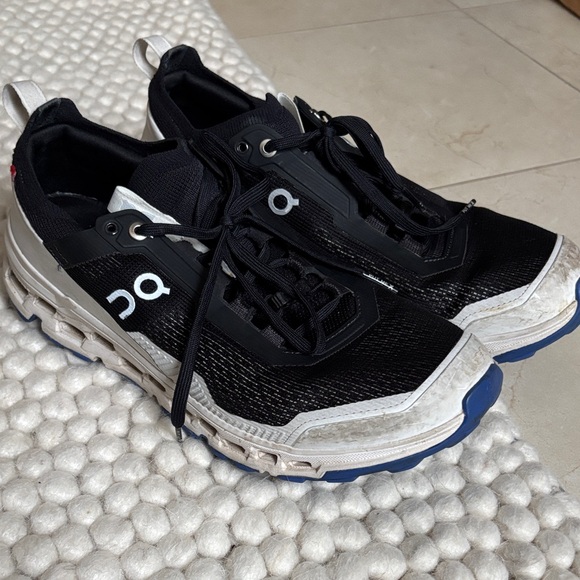 On Running Shoes - On Running Men's Black and White Athletic Shoes